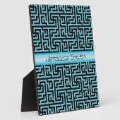 Blue & Black Labyrinth Fotoplatte (Seite)