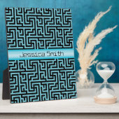 Blue & Black Labyrinth Fotoplatte (Seite)