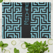 Blue & Black Labyrinth Geschirrtuch (Gefaltet)