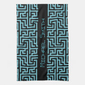 Blue & Black Labyrinth Geschirrtuch (Vertikal)