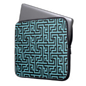 Blue & Black Labyrinth Laptopschutzhülle (Vorderseite Links)