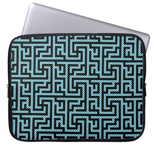 Blue & Black Labyrinth Laptopschutzhülle (Vorderseite)