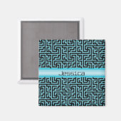 Blue & Black Labyrinth Magnet (Vorderseite/Rückseite)