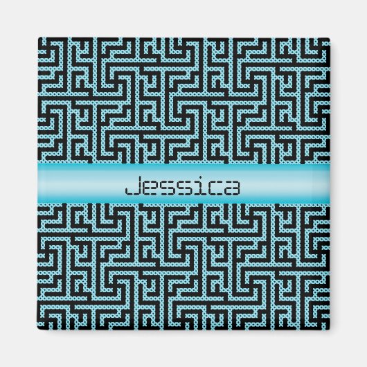 Blue & Black Labyrinth Magnet (Vorne)