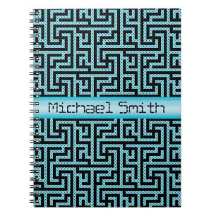 Blue & Black Labyrinth Notizblock