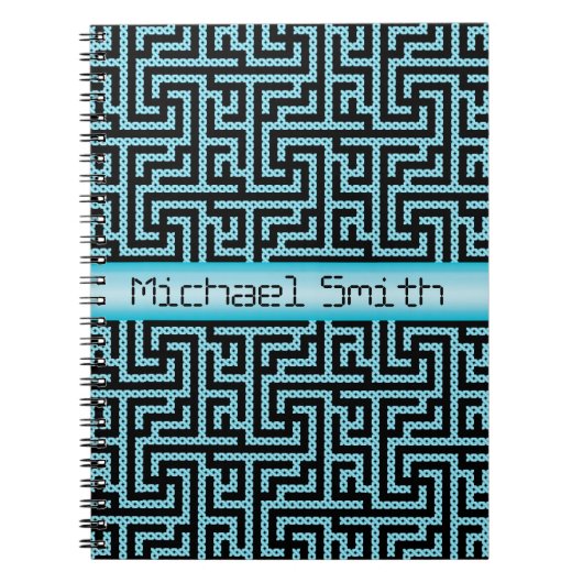 Blue & Black Labyrinth Notizblock (Vorderseite)