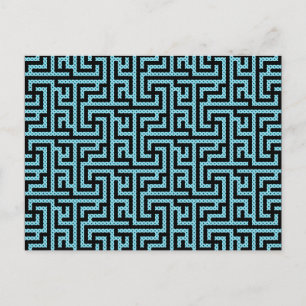 Blue & Black Labyrinth Postkarte