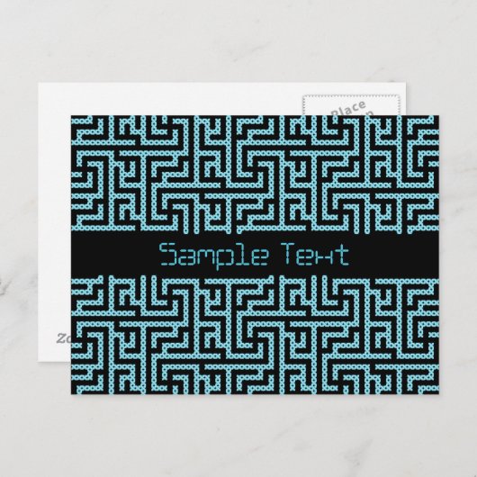 Blue & Black Labyrinth Postkarte (Vorne/Hinten)