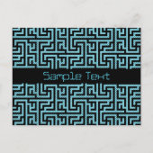 Blue & Black Labyrinth Postkarte (Vorderseite)