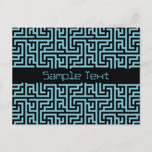 Blue & Black Labyrinth Postkarte