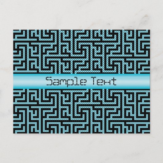 Blue & Black Labyrinth Postkarte (Vorderseite)