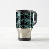 Blue & Black Labyrinth Reisebecher (VorderseiteRechts)