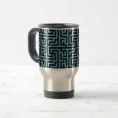 Blue & Black Labyrinth Reisebecher (Vorderseite Links)