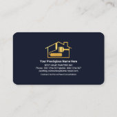 Blue Black Layers Gold Wave Painter Visitenkarte (Rückseite)