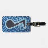 Blue Black Liebe Musiknote Gefärbte Krawatte Gepäckanhänger (Vorderseite horizontal)