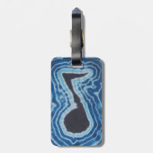 Blue Black Liebe Musiknote Gefärbte Krawatte Gepäckanhänger (Rückseite vertikal)