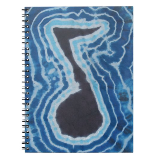 Blue Black Liebe Musiknote Gefärbte Krawatte Notizblock (Vorderseite)