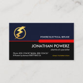 Blue Black Line Power Electrical Visitenkarte (Vorderseite)