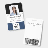 Blue Black Linse Name Foto Mitarbeiter in Bad Ausweis (Front & Back)