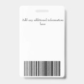 Blue Black Linse Name Foto Mitarbeiter in Bad Ausweis (Back)