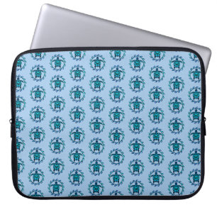 Blue Black Maori Sun Symbol Tribal Turtles Laptopschutzhülle