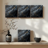 Blue-Black Marble Gold Glitter ID1172c Fliese