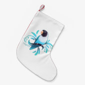 Blue Black Masked Lovebird Kleiner Weihnachtsstrumpf (Vorderansicht (hängend))