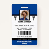 Blue & Black Medical Employee Doctor Nurse ID Ausweis (Vorderseite)
