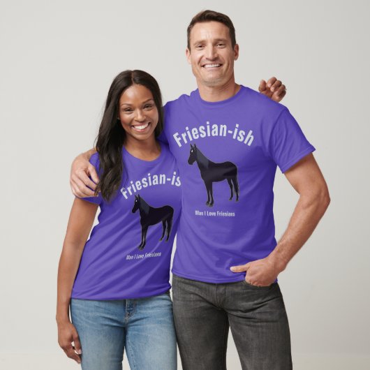 Blue Black Minimal Friesian Horse Silhouette T-Shirt (Unisex)