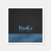 Blue & Black Modern Glam Sequins Eleganter Chic Serviette (Vorderseite)