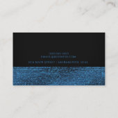 Blue & Black Modern Glam Sequins Eleganter Chic Visitenkarte (Rückseite)