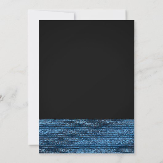 Blue & Black Modern Glam Sequins Party Einladungen (Rückseite)