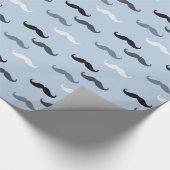 Blue Black Mustaches Geschenkpapier (Ecke)