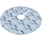 Blue Black Mustaches Polyester Weihnachtsbaumdecke (Schrägansicht)