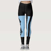 Blue, Black Ocean und Stars Harlequin Design Leggi Leggings (Vorderseite)