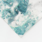 Blue Black Ocean Waves Hawaii Fleecedecke (Ecke)