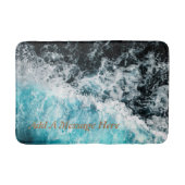 Blue Black Ocean Waves Hawaii individuell anpassba Badematte (Vorderseite)