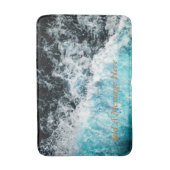Blue Black Ocean Waves Hawaii individuell anpassba Badematte (Vorderseite Vertikal)