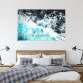Blue Black Ocean Waves Hawaii individuell anpassba Leinwanddruck (Insitu (Schlafzimmer))