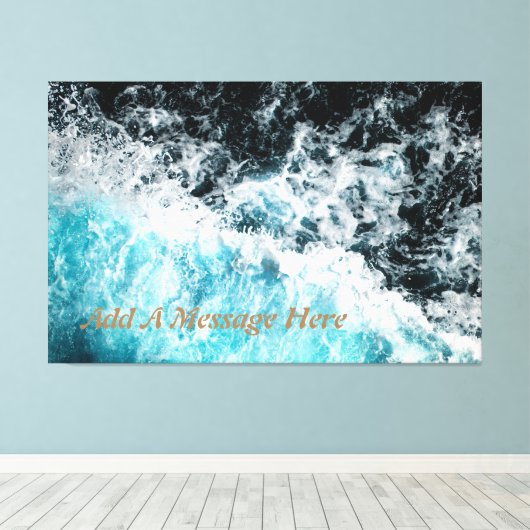 Blue Black Ocean Waves Hawaii individuell anpassba Leinwanddruck (Insitu (Holzboden))