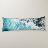 Blue Black Ocean Waves Hawaii individuell anpassba Seitenschläferkissen (Rückseite)