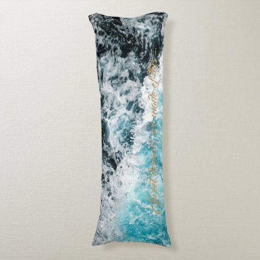 Blue Black Ocean Waves Hawaii individuell anpassba Seitenschläferkissen (Vorderseite Vertikal)