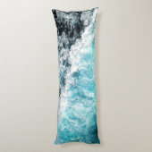 Blue Black Ocean Waves Hawaii individuell anpassba Seitenschläferkissen (Rückseite (Vertikal))