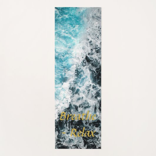 Blue Black Ocean Waves Hawaii individuell anpassba Yogamatte (Vorderseite)