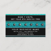 Blue Black Ombre Glitzer MUA Nail Salon Hair Style Terminkarte (Rückseite)