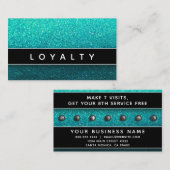 Blue Black Ombre Glitzer MUA Nail Salon Hair Style Terminkarte (Vorne/Hinten)