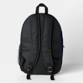 Blue Black Ombre Gradient Bedruckter Rucksack (Rückseite)