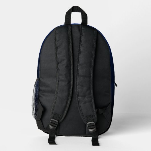 Blue Black Ombre Gradient Bedruckter Rucksack (Rückseite)