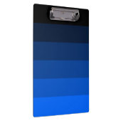 Blue Black Ombre Stripes Klemmbrett (Rechts)