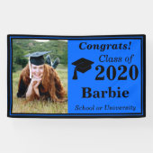Blue Black One Foto Class of 2024 Abschluss Banner (Horizontal)